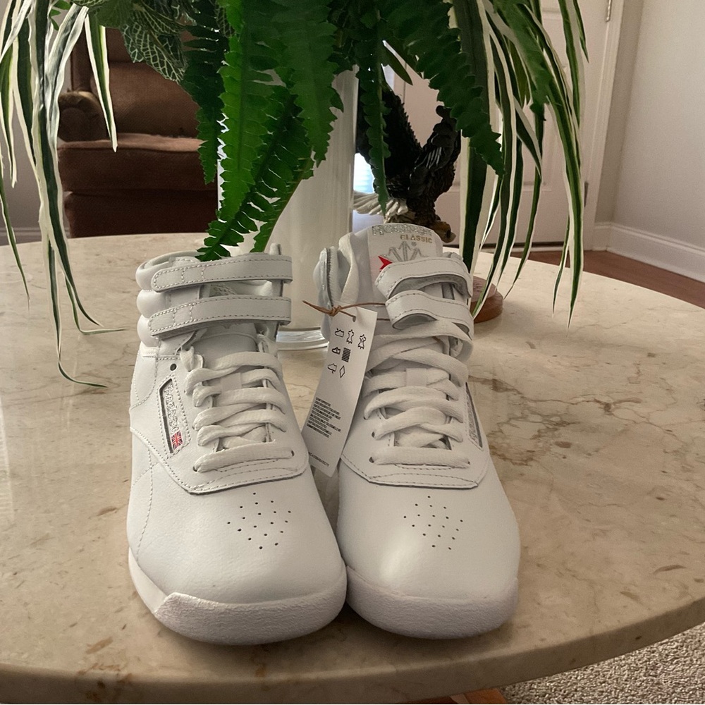 Reebox White High-Top Sneakers with Double Straps